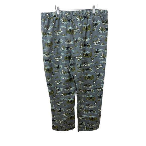 Eddie Bauer Sleep Pants Mens Size XL Slate Cotton Animal Print Flannel Lounge - Picture 7 of 13